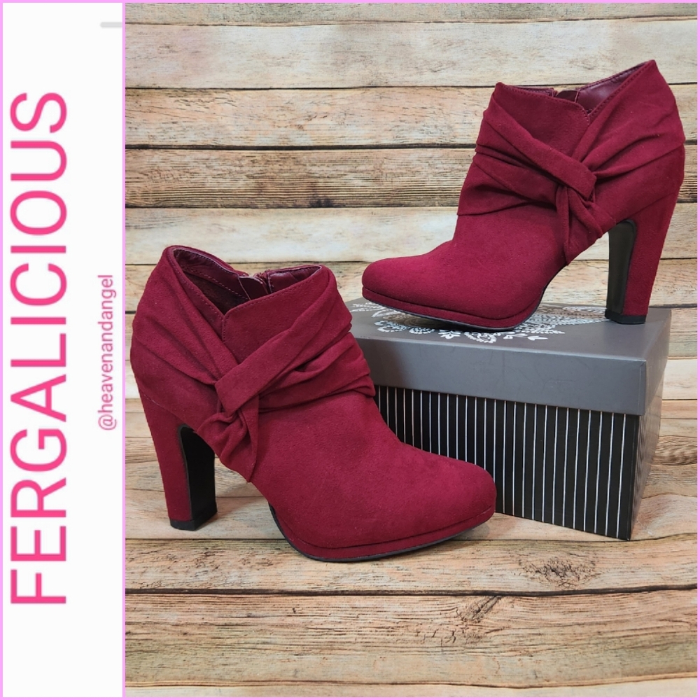 Fergalicious Cheat Faux Suede Bootie - Cranberry Red